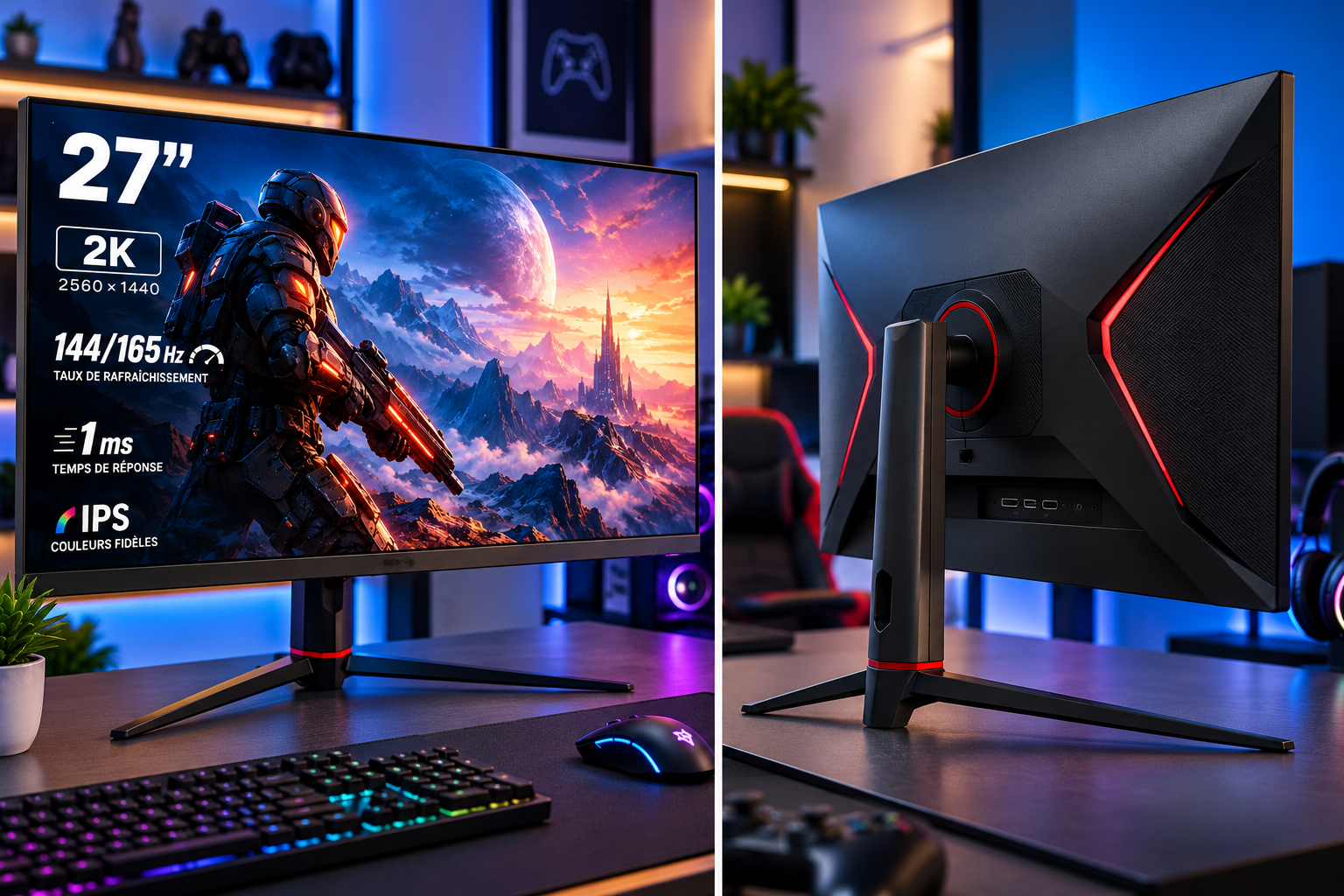 ÉCRAN GAMING 27” 2K — 144/165 Hz